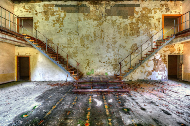 Artillery Range Stands Abandoned in a Forest Abandoned