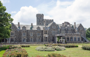 Hempstead House and the gardens in front.