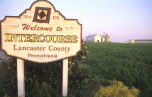 Pennsylvania, Lancaster County, Intercourse, Welcome Sign