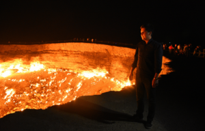 Man standing at the edge of the Gates of Hell