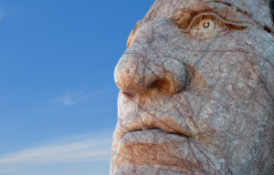 Close-up of Crazy Horse Memorial face.