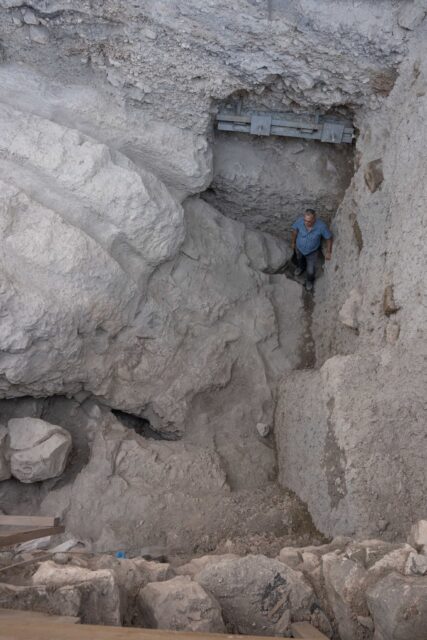 Entrance to the area where the City of David moat was unearthed