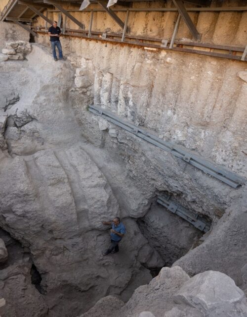 Entrance to the area where the City of David moat was unearthed