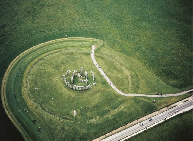 Aerial view of Stonehenge.