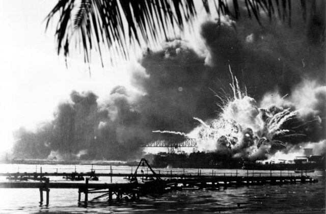 USS Shaw (DD-373) exploding at Pearl Harbor