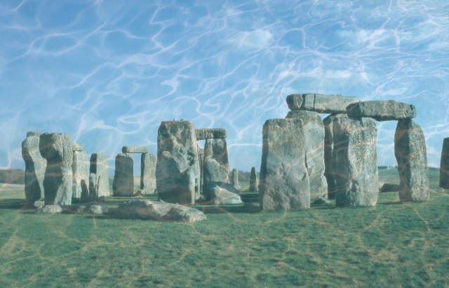 Stonehenge with a water filter on top.
