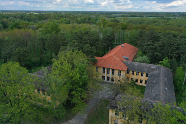 Aerial view of the Hindenburghaus facility in Estal, Germany