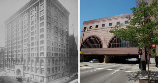 Exterior of the Chicago Stock Exchange + Roadway leading to the Chicago Stock Exchange