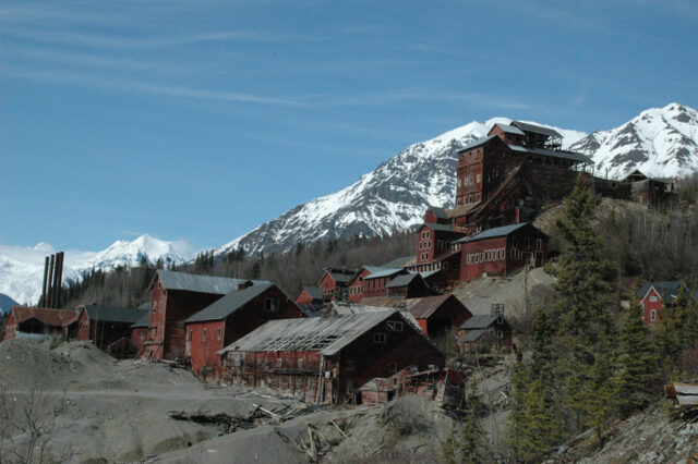 View of Kennecott, Alaska, on a clear day