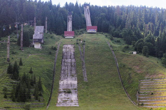 View of the Olympic Jumps in Sarajevo, Bosnia and Herzegovina