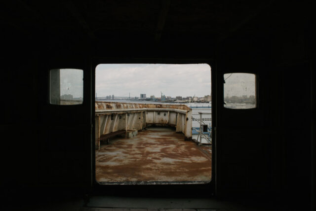 View of the SS United States' lookout deck from the inside