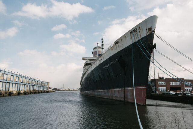 SS United States docked at Pier 82 in Philadelphia, Pennsylvania