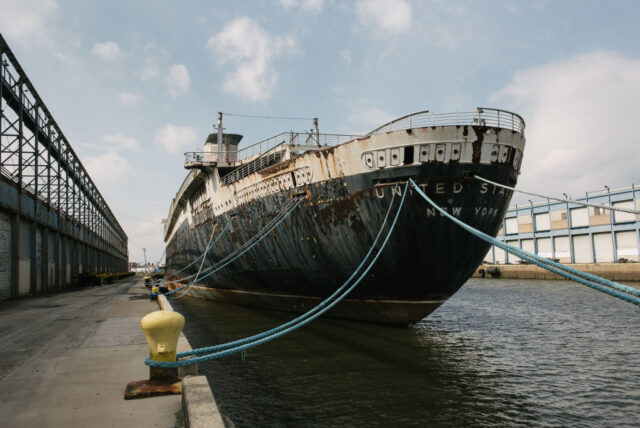 SS United States docked at Pier 82 in Philadelphia, Pennsylvania