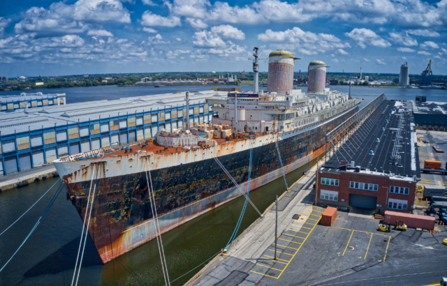 SS United States docked at Pier 82 in Philadelphia, Pennsylvania