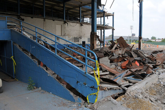 Debris strewn across Tiger Stadium