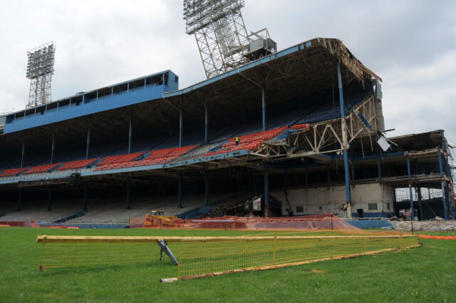 Partially-demolished Tiger Stadium