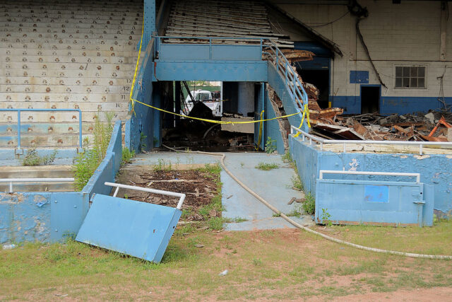 Partially-demolished section of Tiger Stadium