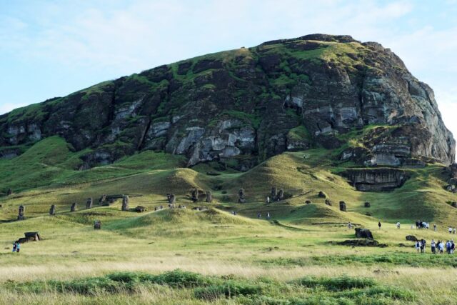 Moai statues scattered around Easter Island