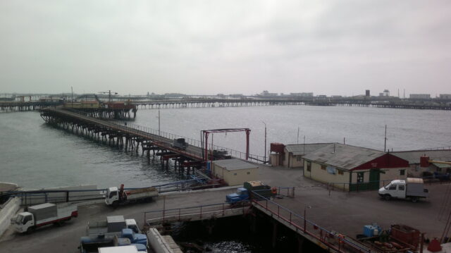 Platform running across the Caspian Sea