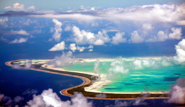 Aerial view of Abaiang Atoll