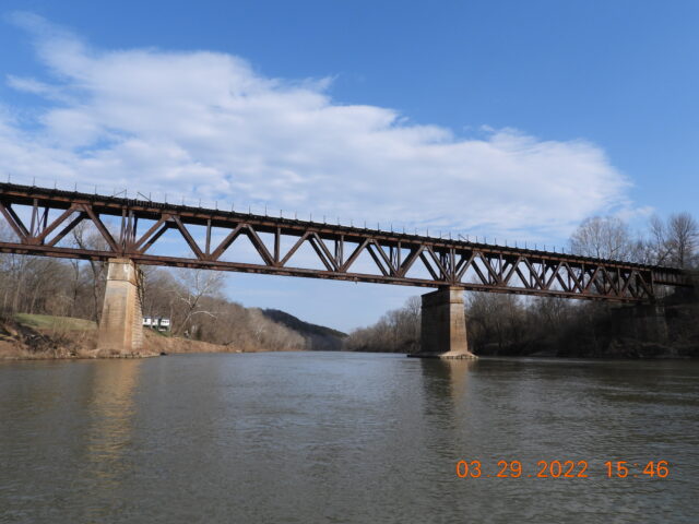 Times Beach Bridge running across the Meramec River