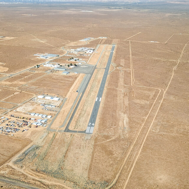 Aerial view of California City Municipal Airport