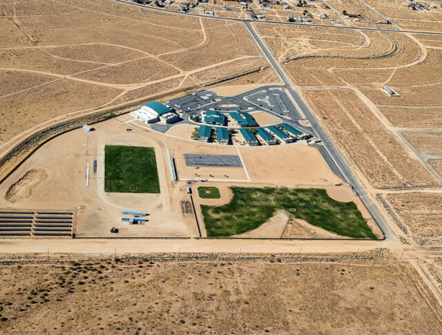 Aerial view of California City High School