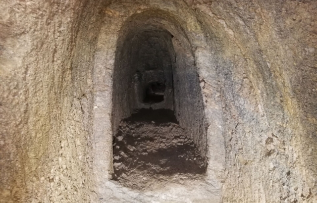 View down an Erdstall tunnel