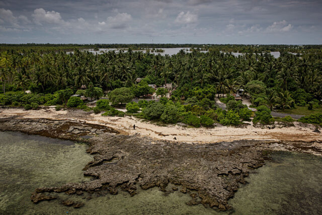 Aerial view of the Tarawa Atoll