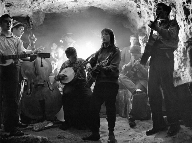 Band performing in the Chislehurst Caves