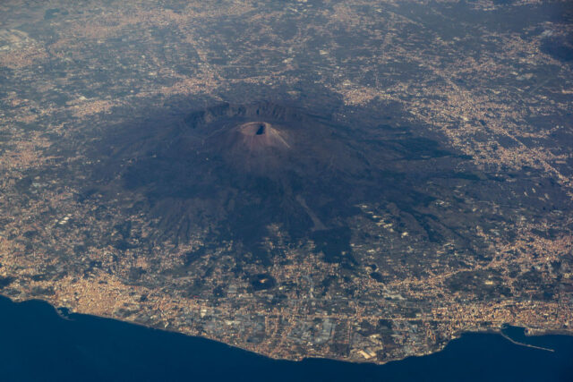 Aerial view of Mount Vesuvius