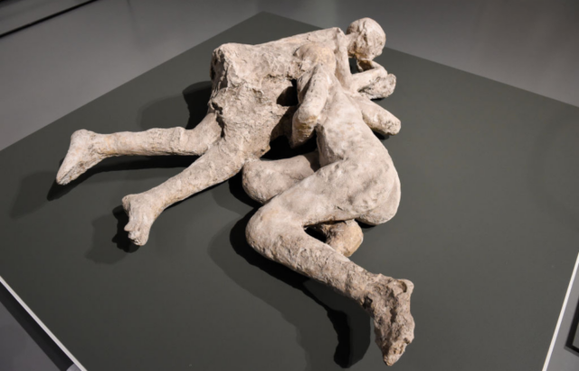 Plaster cast of two victims of Pompeii